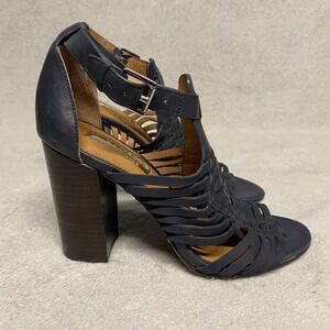Lauren Ralph Lauren Heels 6.5 B Blue Woven Strappy Formal‎ Luxury